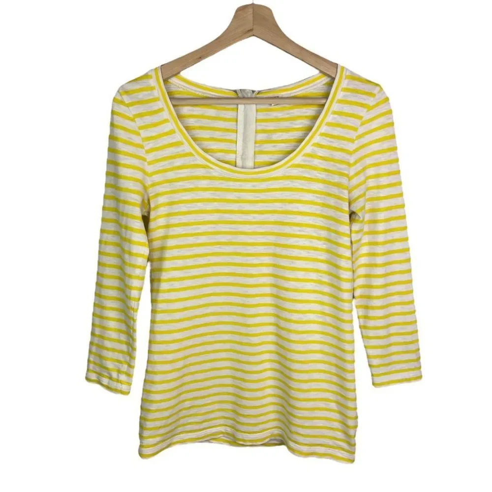 J. Crew Painter Zip Tee in Sunny Yellow Stripe